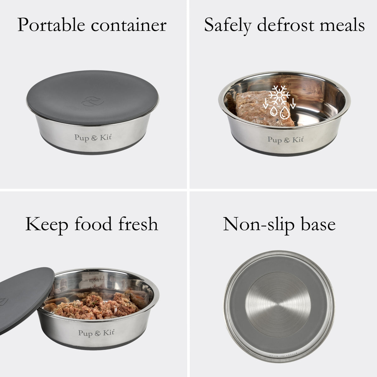 Lid-it® Pet Bowl with Stay-Fresh Lid | Airtight Stainless Steel Pet Bowl