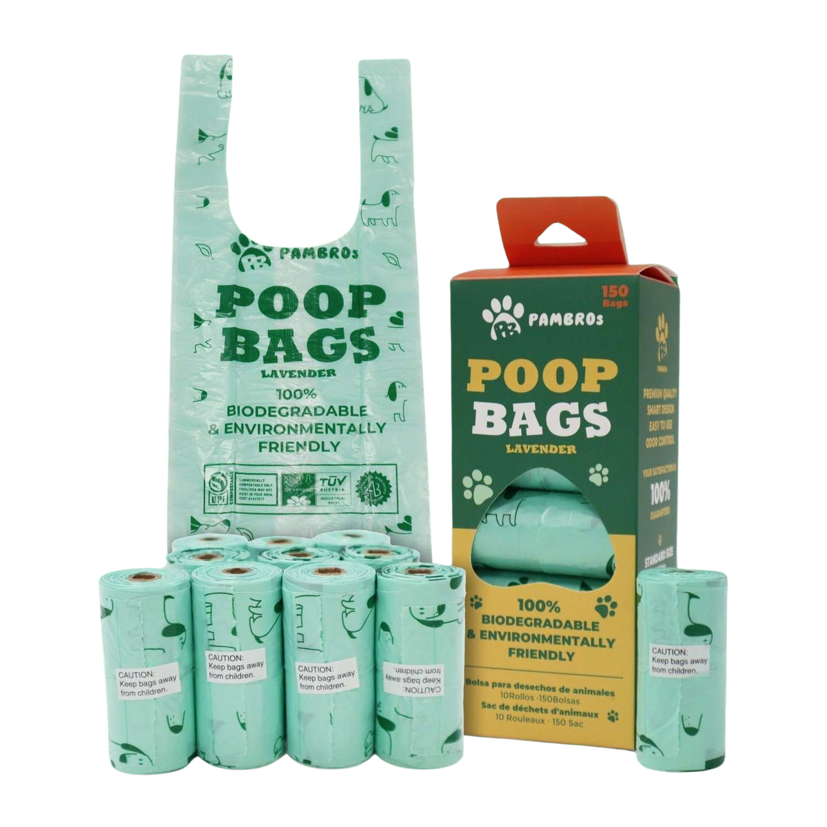 Biodegradable Scented Dog Poop Bags – Leak-Proof &amp; Lavender-Scented (150 Bags)