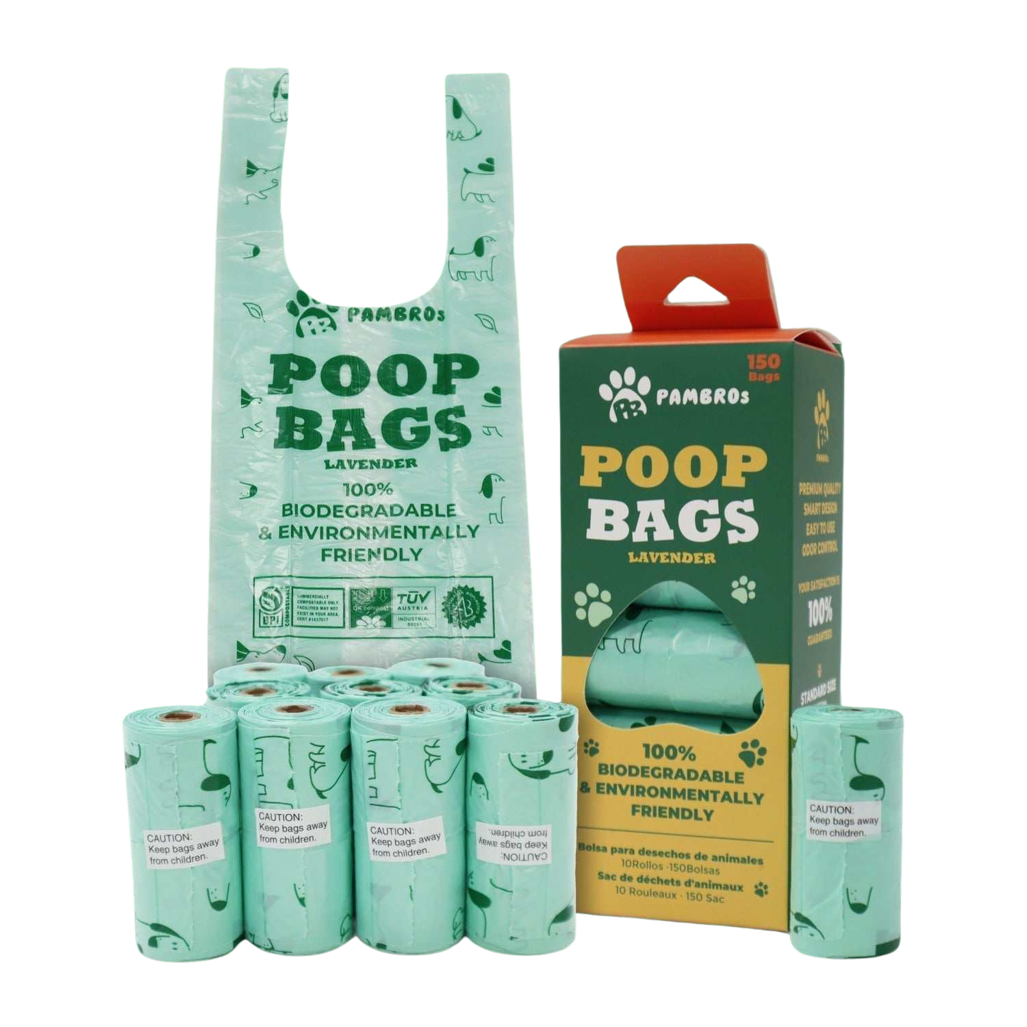 Biodegradable Scented Dog Poop Bags – Leak-Proof & Lavender-Scented (150 Bags)