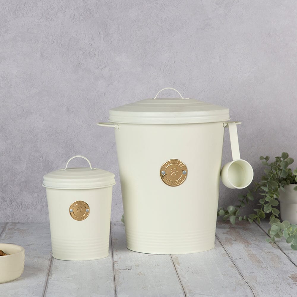 Scruffs Cantina Steel Storage Pet Food &amp; Treat Canister Set - 2L/7L - Cream Pet Food Containers Scruffs® 