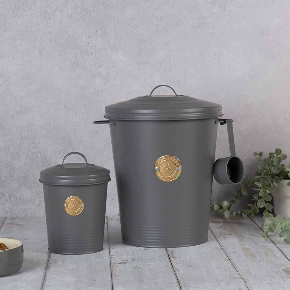 Scruffs Cantina Steel Storage Pet Food &amp; Treat Canister Set - 2L/7L - Dark Grey Pet Food Containers Scruffs® 