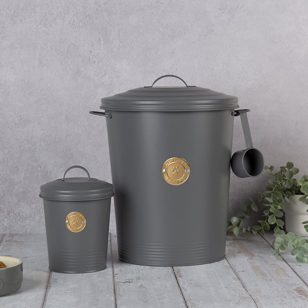 Scruffs Cantina Steel Storage Pet Food &amp; Treat Canister Set - 2L/12L - Dark Grey Pet Food Containers Scruffs® 