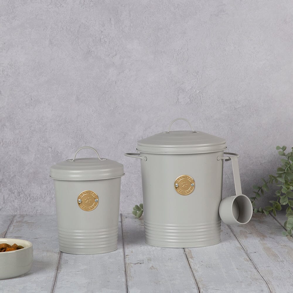 Scruffs Cantina Steel Storage Pet Food &amp; Treat Canister Set - 2L/4L - Light Grey Pet Food Containers Scruffs® 