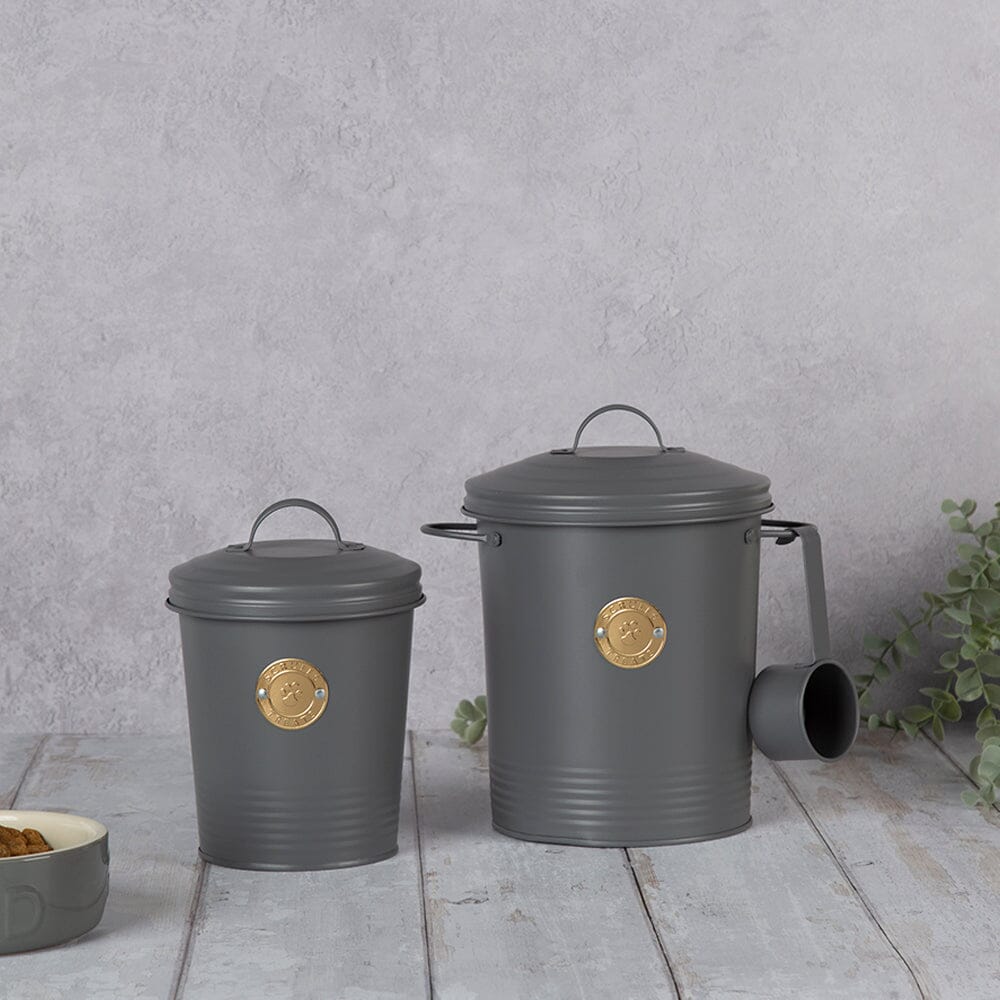 Scruffs Cantina Steel Storage Pet Food &amp; Treat Canister Set - 2L/4L - Dark Grey Pet Food Containers Scruffs® 