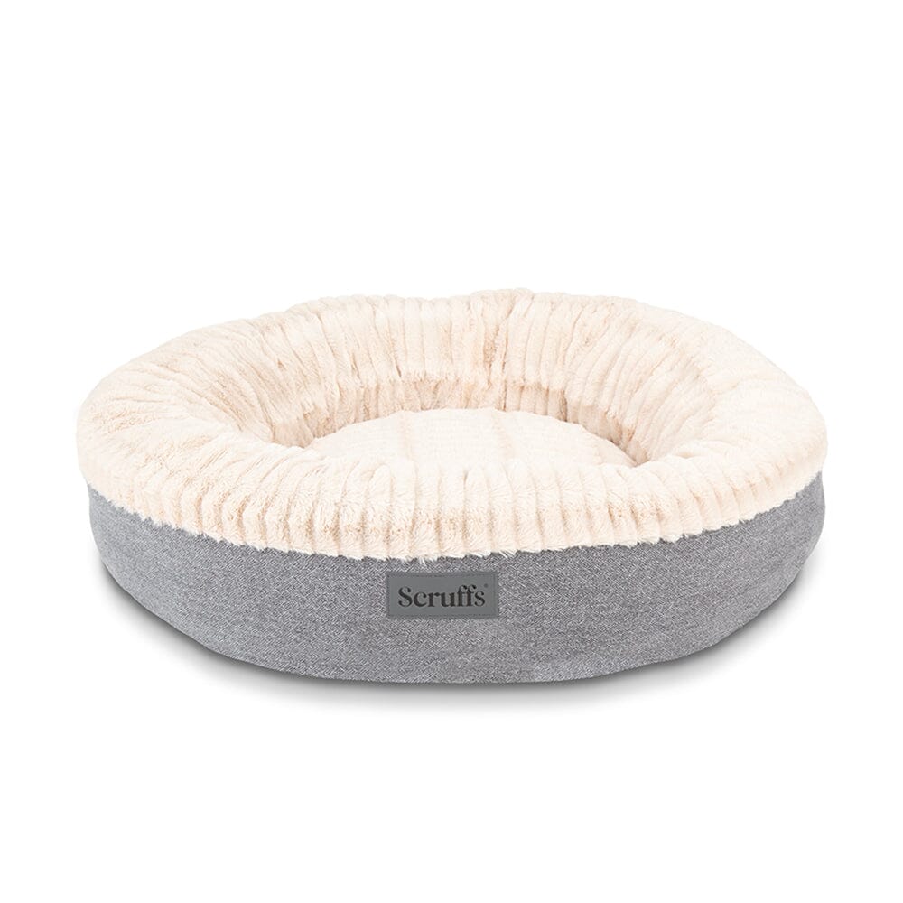 Ellen Donut Bed - Light Grey Dog Bed Scruffs® Large (75cm / 30&quot;) 