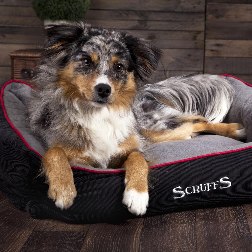 Thermal Box Bed - Black &amp; Grey Dog Bed Scruffs® 