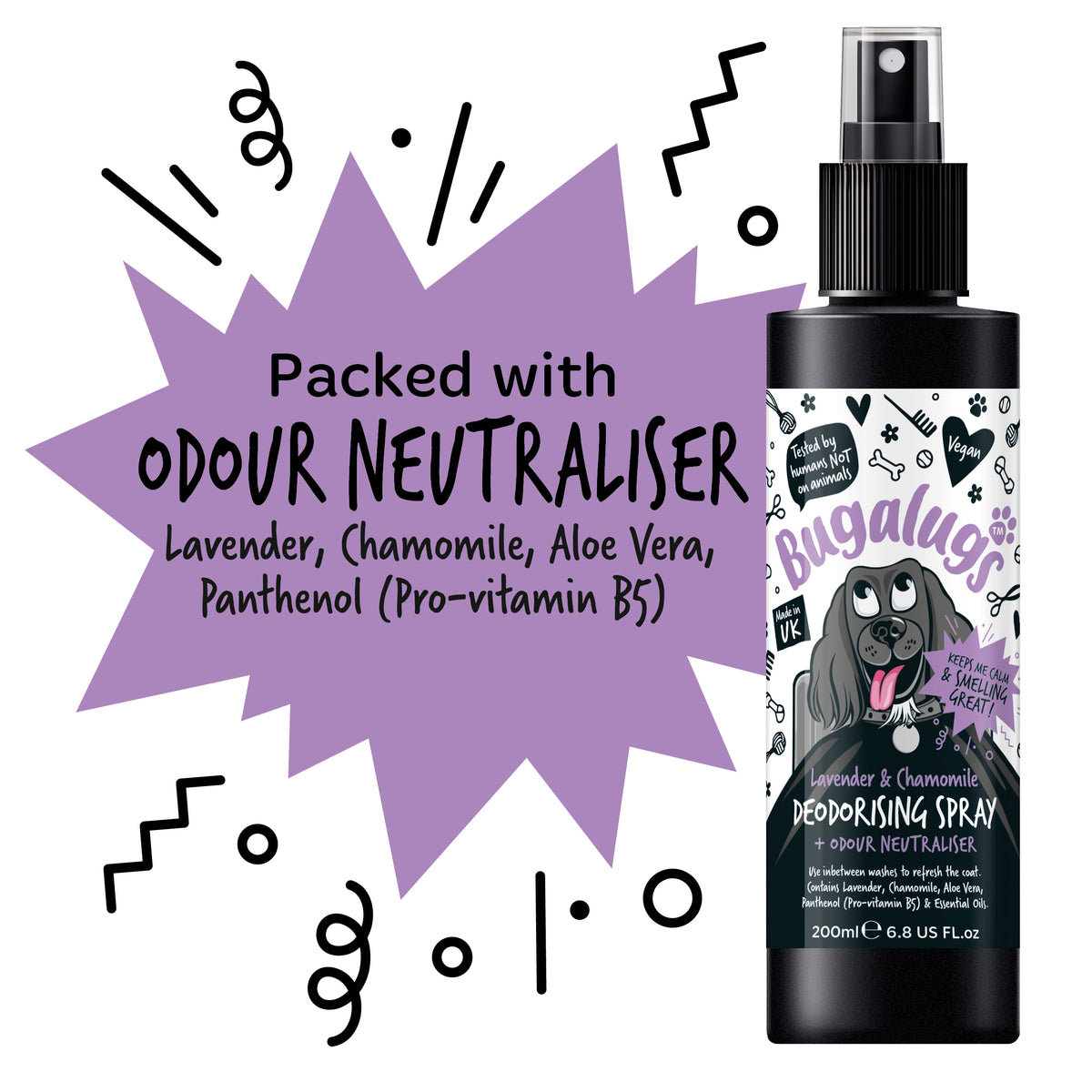 Bugalugs Dog Deodorising Spray - Lavender &amp; Chamomile