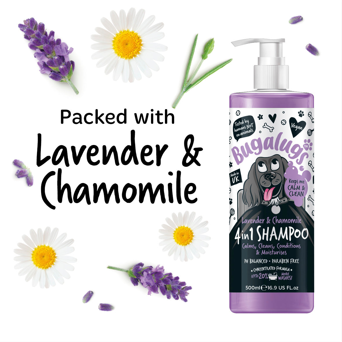 Bugalugs 4 in 1 Dog Shampoo - Lavender &amp; Chamomile
