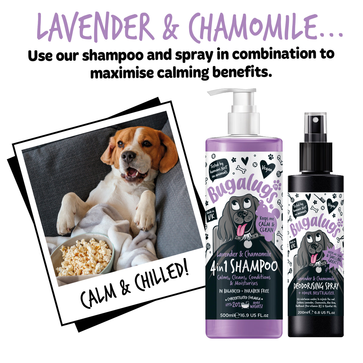 Bugalugs 4 in 1 Dog Shampoo - Lavender &amp; Chamomile