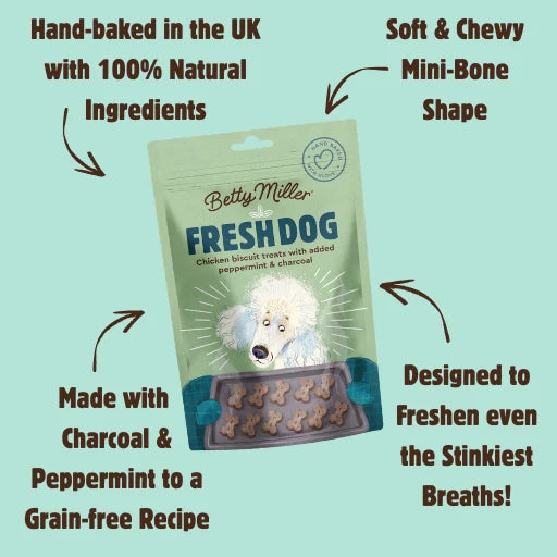 Fresh Dog Treats: Peppermint &amp; Charcoal Breath &amp; Digestion Biscuits