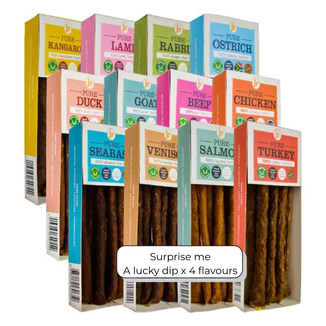 JR Pet Products Pure Meat Sticks Variety Pack | 100% Natural, Single Protein Dog Treats