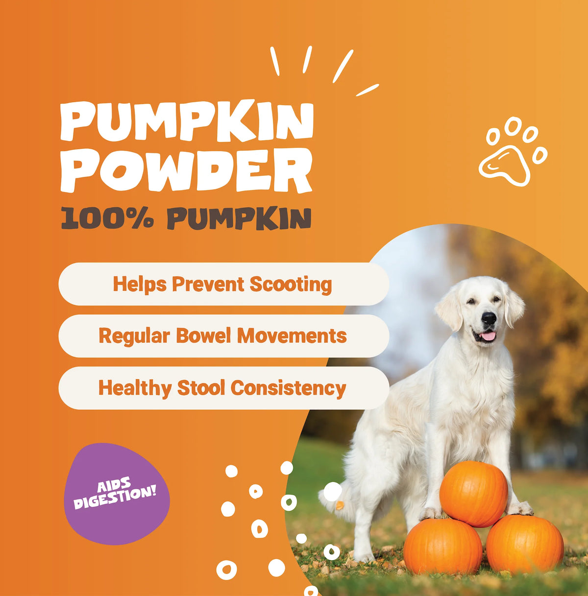 Pumpkin Powder for Dogs &amp; Cats | 250g Natural Digestive Support