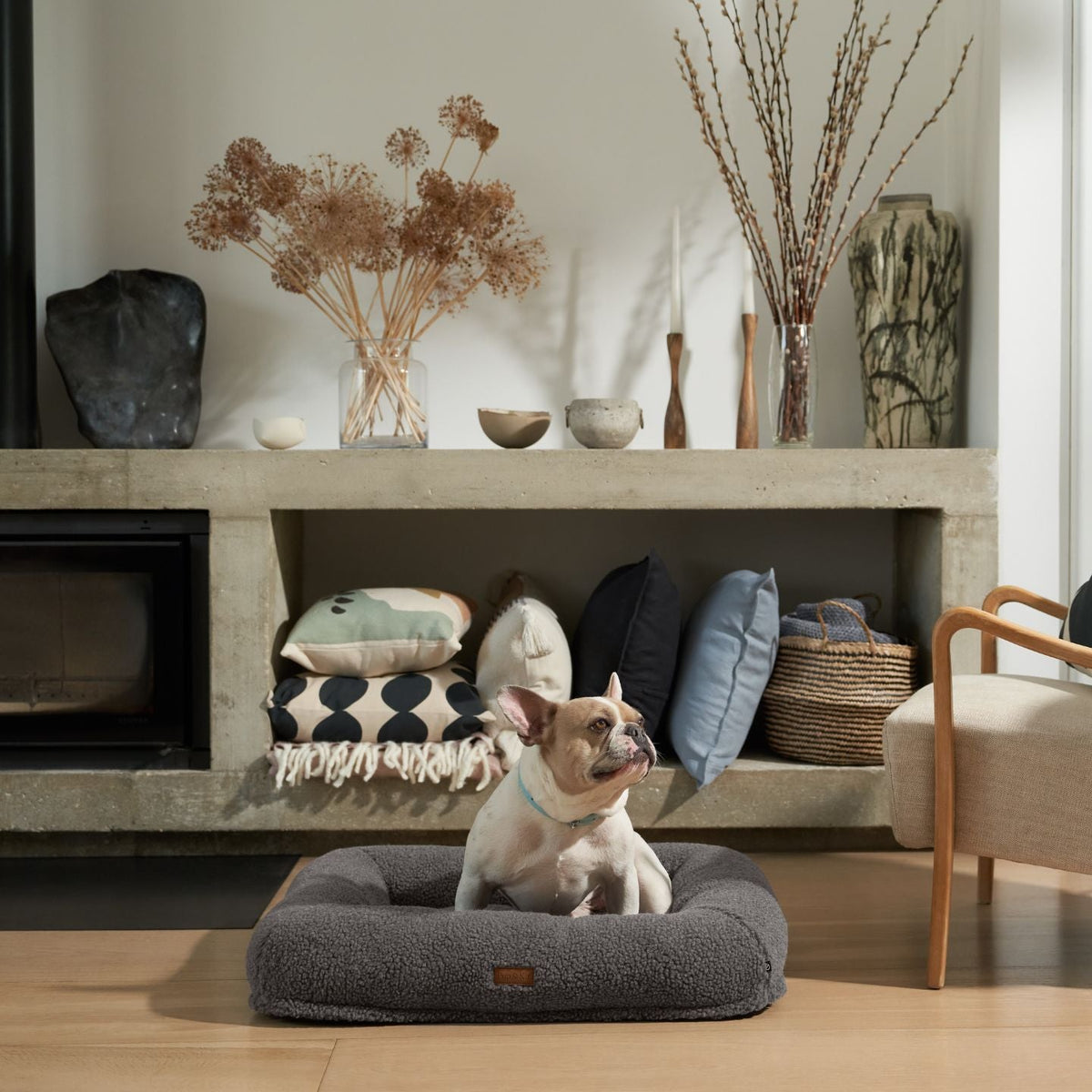 PupPillow Slate French Bulldog Dog#colour_slate-grey