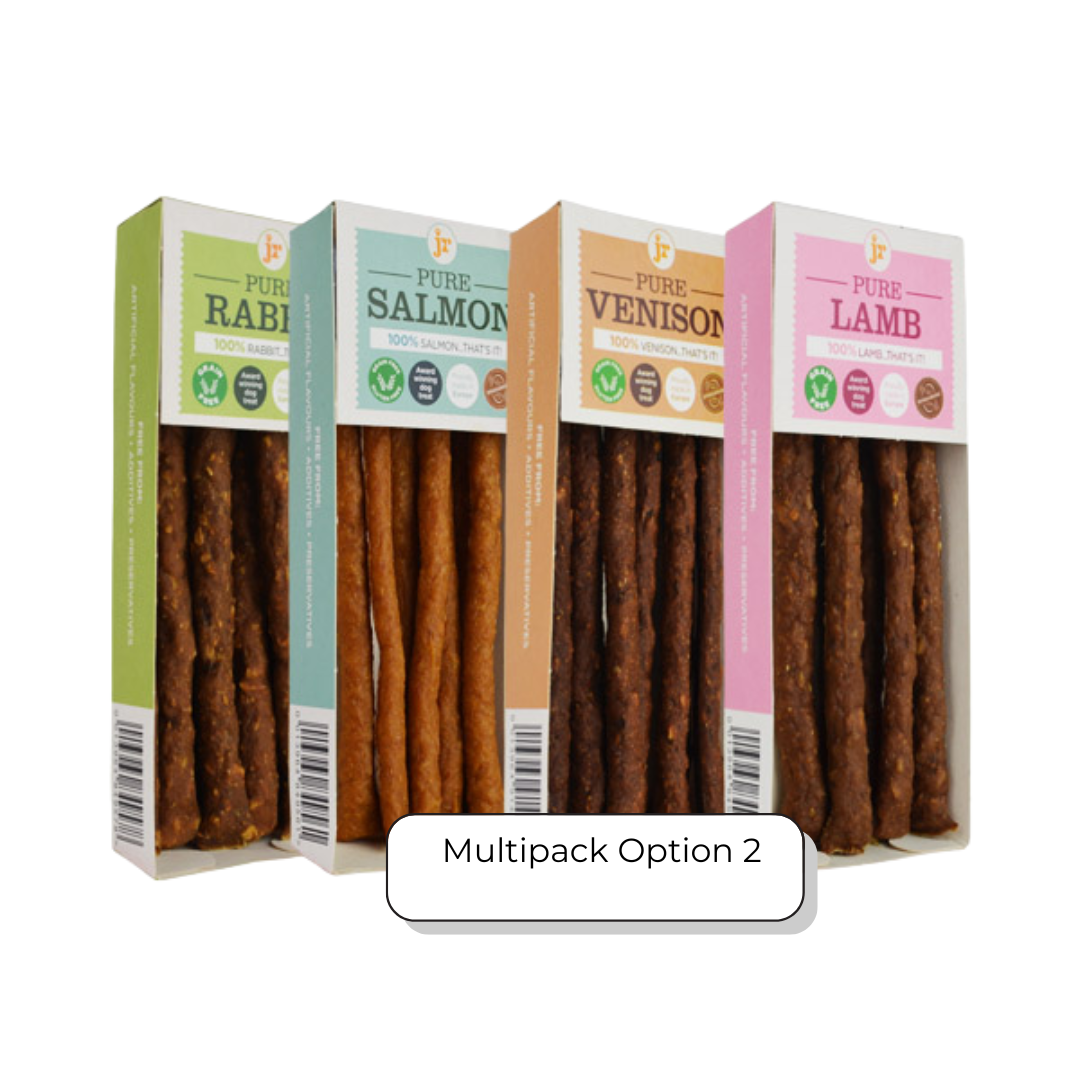 JR Pet Products Pure Meat Sticks Variety Pack | 100% Natural, Single Protein Dog Treats