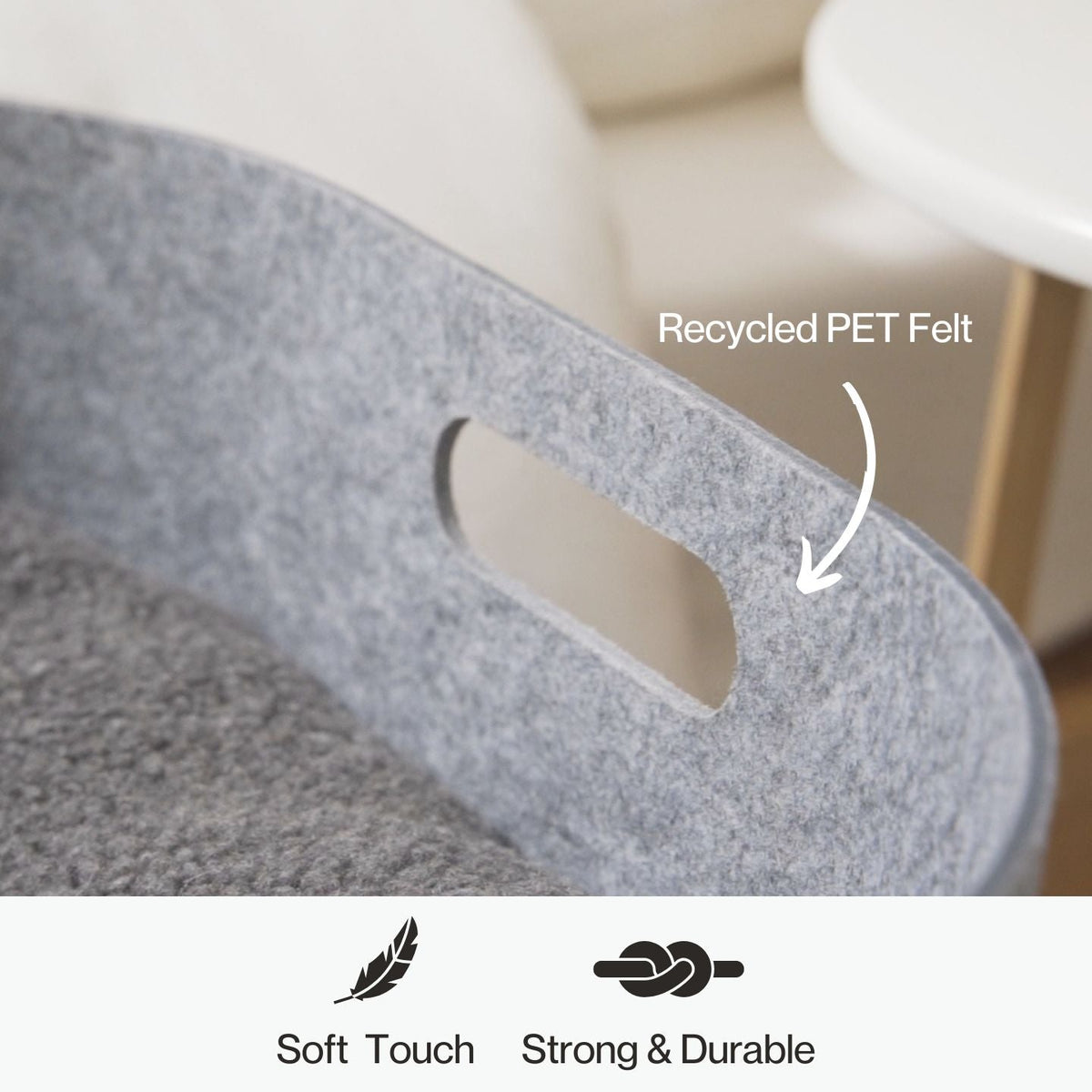 PetNest recycled PET felt#mattress-colour_natural