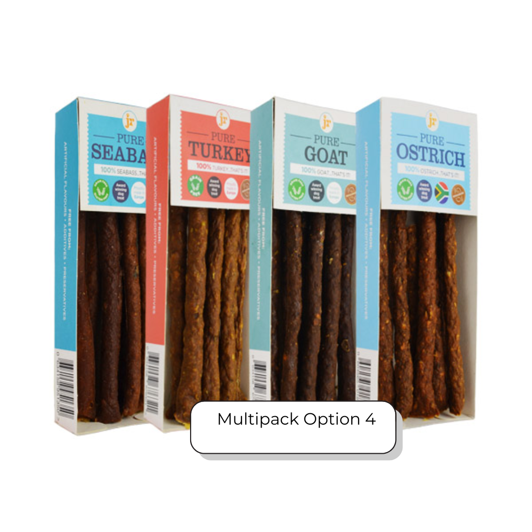 JR Pet Products Pure Meat Sticks Variety Pack | 100% Natural, Single Protein Dog Treats