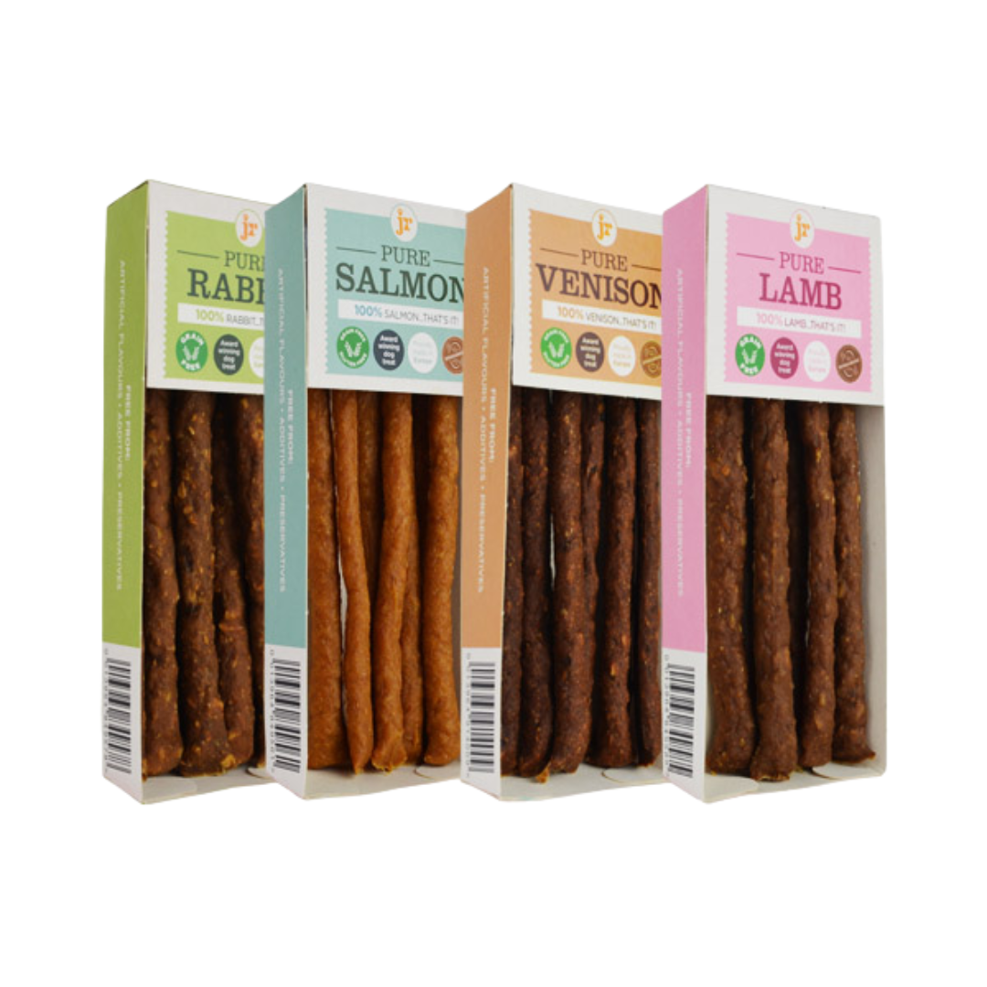 JR Pet Products Pure Meat Sticks Variety Pack | 100% Natural, Single Protein Dog Treats