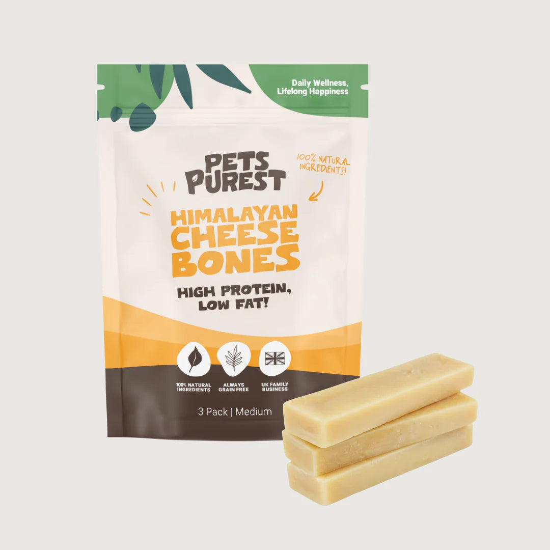 Medium Himalayan Yak Cheese Bones | 3 Pack Long-Lasting Natural Dog Chews