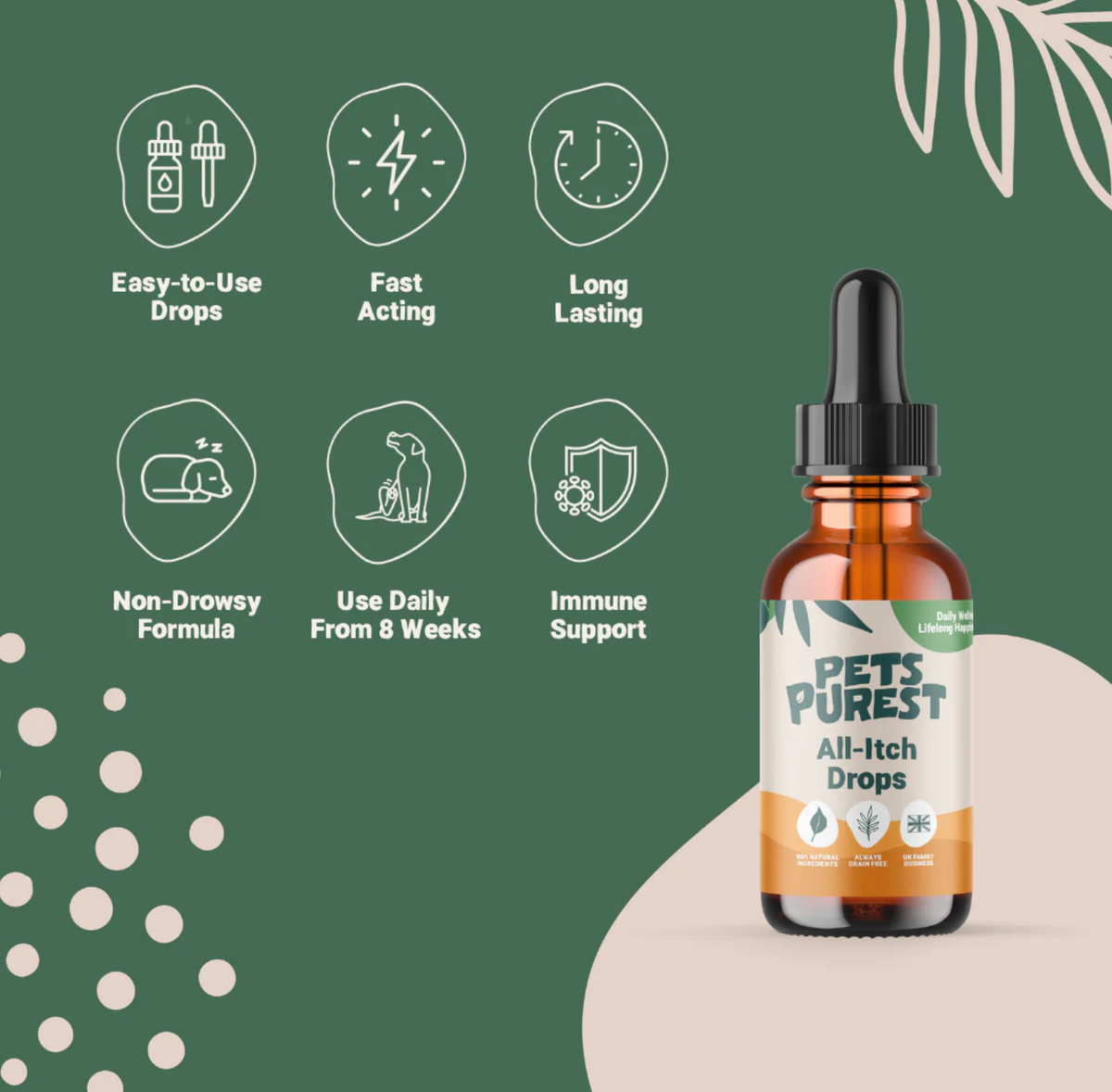 All Itch Drops for Dogs &amp; Cats | 50ml Natural Allergy &amp; Anti-Itch Supplement