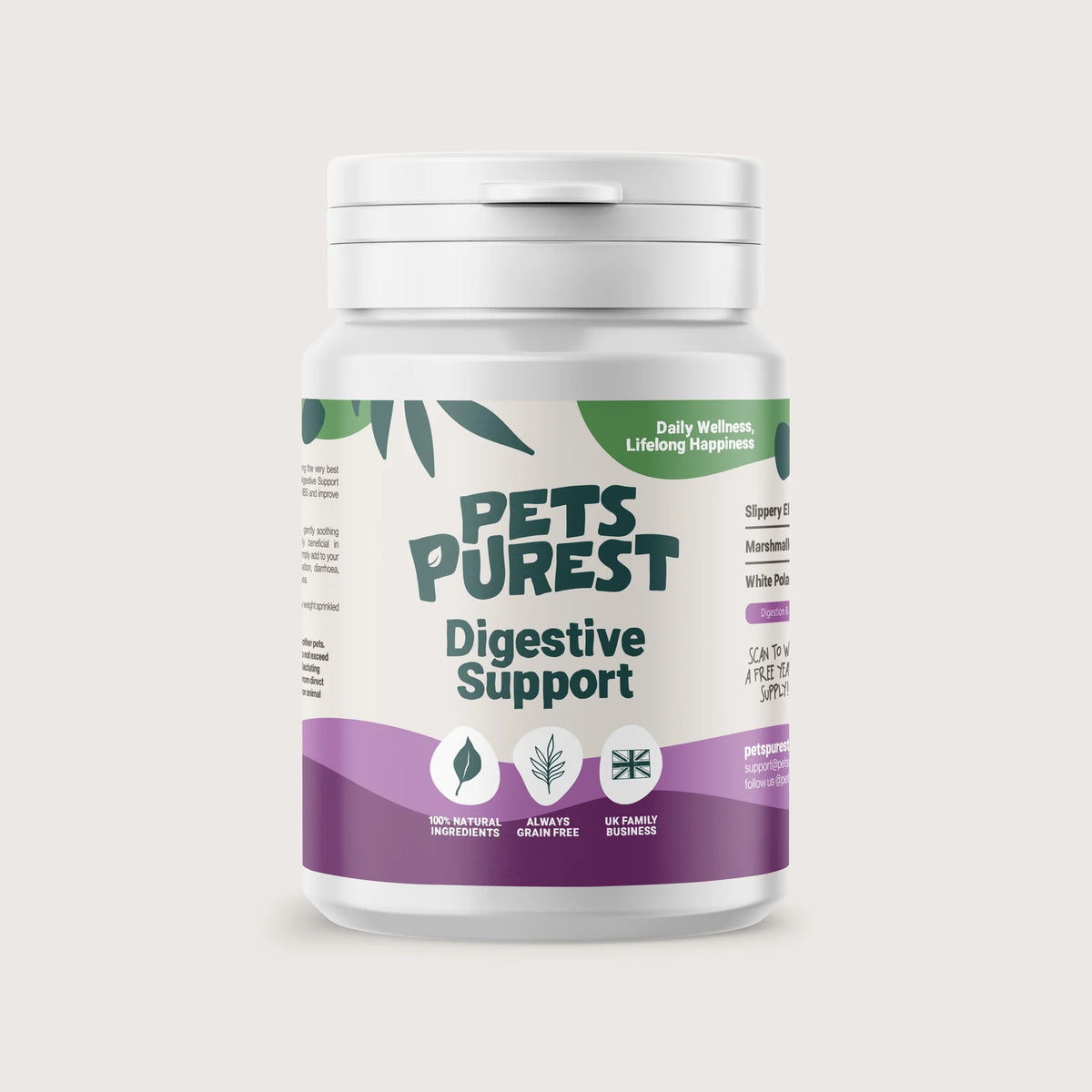 Digestive Support Powder for Dogs &amp; Cats | 100g Natural Gut Health Supplement