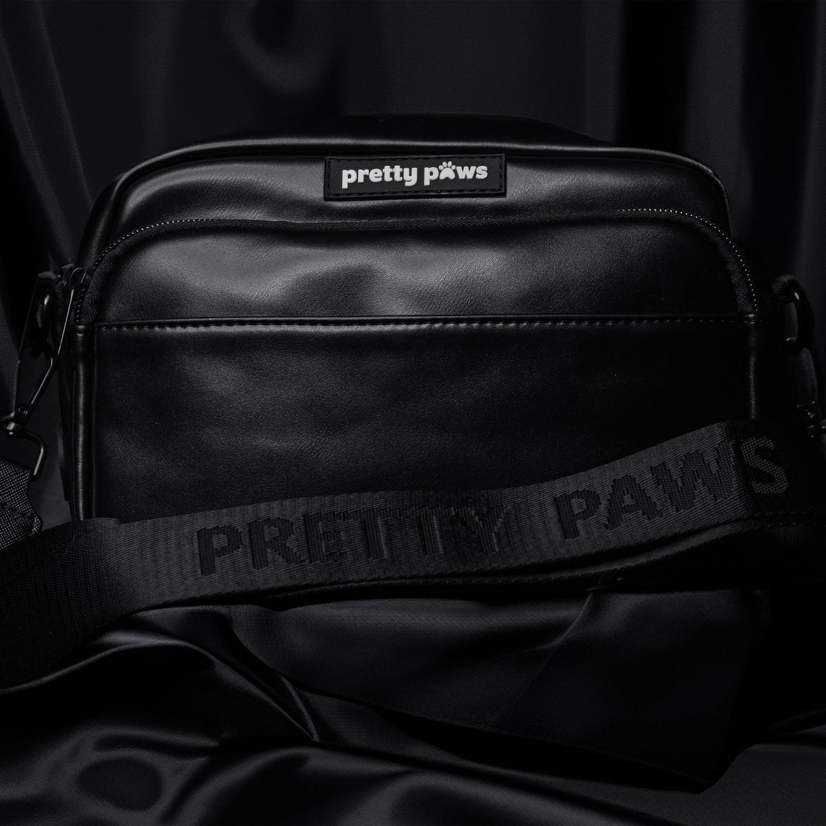 Pretty Paws Black Dog Walking Bag | Organised, Stylish &amp; Practical for Daily Walks