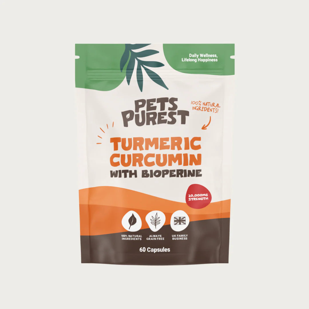 Natural Turmeric Curcumin for Dogs &amp; Cats | 60 High-Strength 500mg Capsules