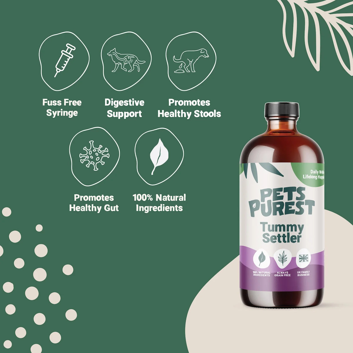 Natural Tummy Settler for Dogs &amp; Cats | 250ml Fast-Acting Digestive Relief