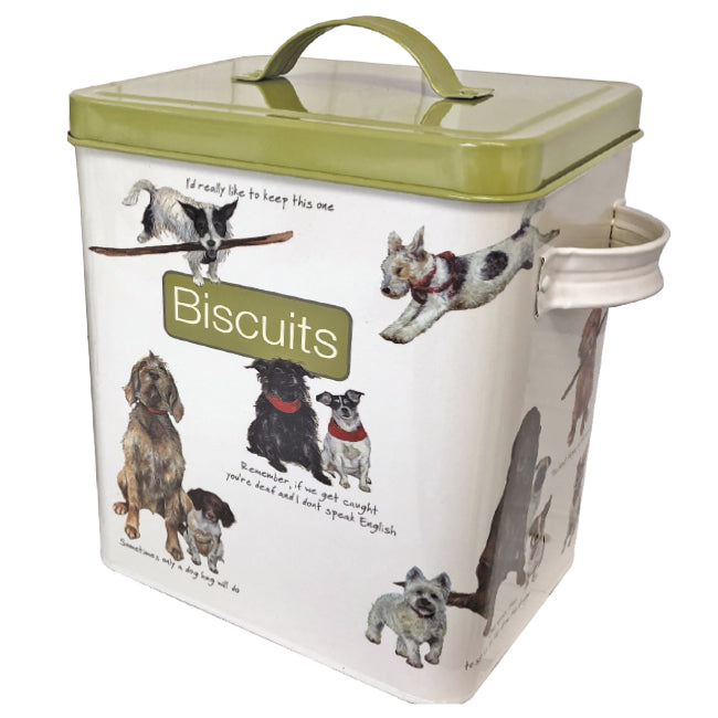 Scruffy Mutts Dog Biscuit Tin  on www.dogsdogsdogs.co.uk