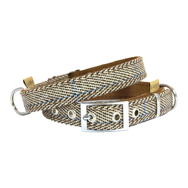 Earthbound Luxury Herringbone Tweed Collar with Suede Backing CO0302 on www.dogsdogsdogs.co.uk