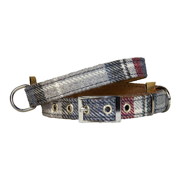 Earthbound Grey Check Collar with Suede Back CO8302 on www.dogsdogsdogs.co.uk