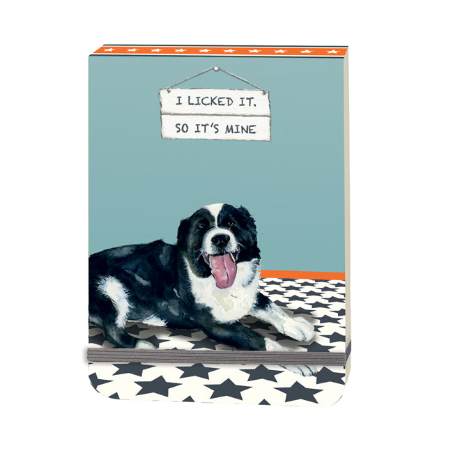 Border Collie "Licked it" Dog Flip Notebook GSSB11 on www.dogsdogsdogs.co.uk